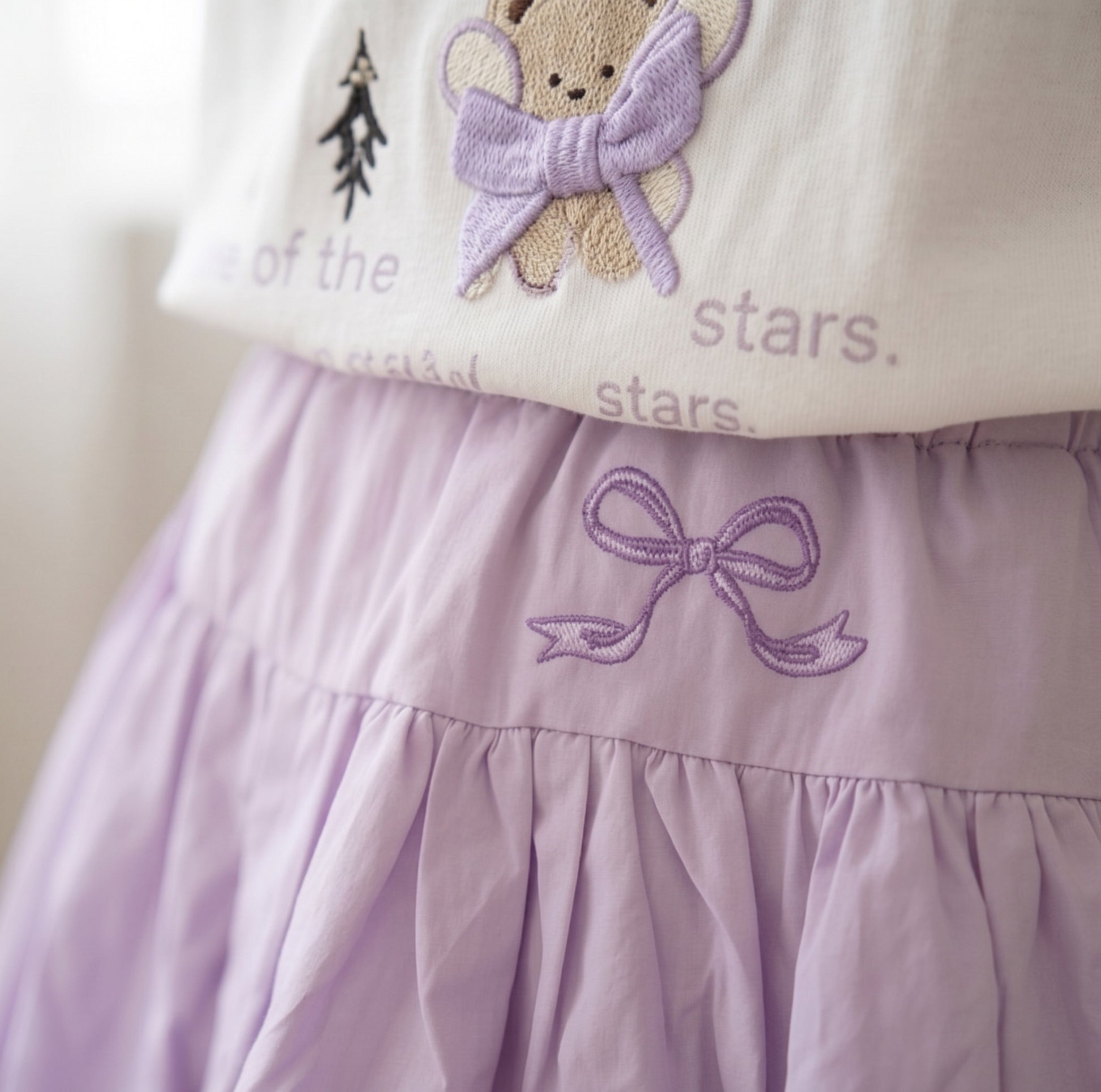 Pink girls tulle dress skirt detail