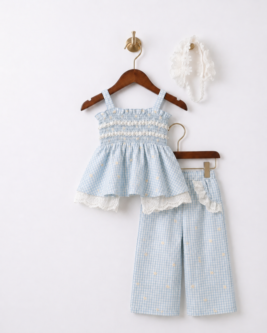 Girls floral occasion dress front view