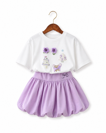 Pink girls butterfly tulle party dress front view