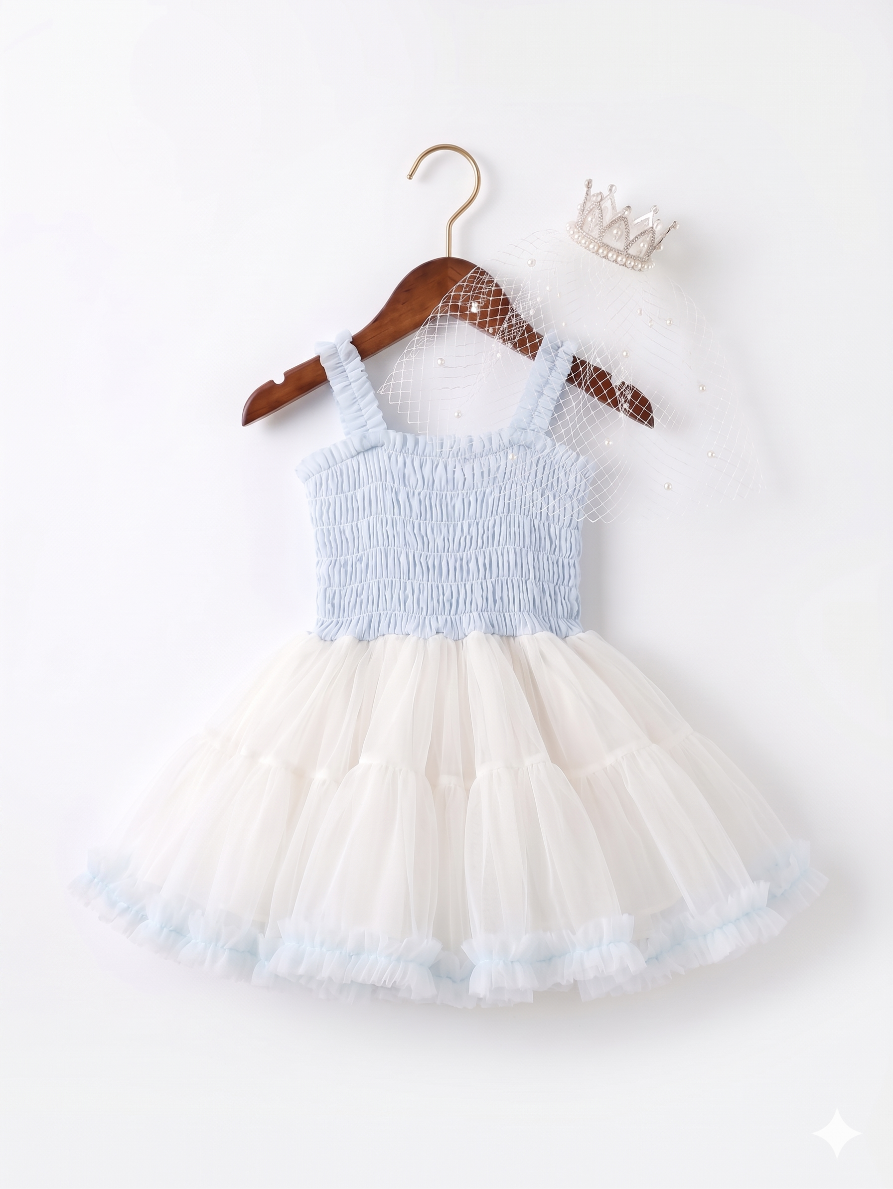 Girls butterfly tulle dress detail view